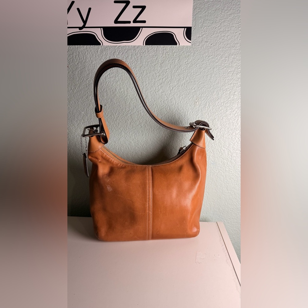 Coach Vintage Hobo Legacy Tan Leather Crossbody Handbag 9566 Shoulder Bag Y2K